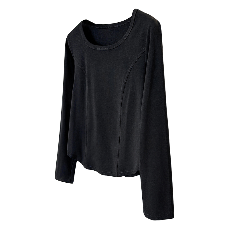 2026 Autumn Plus Size Women's Round Neck Long Sleeve T-Shirt Slimming Base Layer Top - Image 5