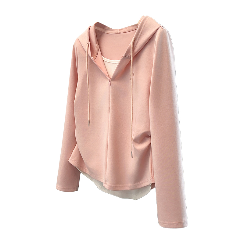 2026 Autumn Plus Size Women's Drawstring Hooded Long Sleeve Top - Image 5