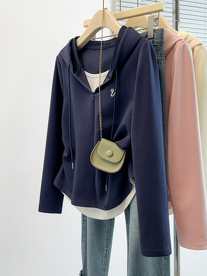 2026 Autumn Plus Size Women's Drawstring Hooded Long Sleeve Top - Image 4