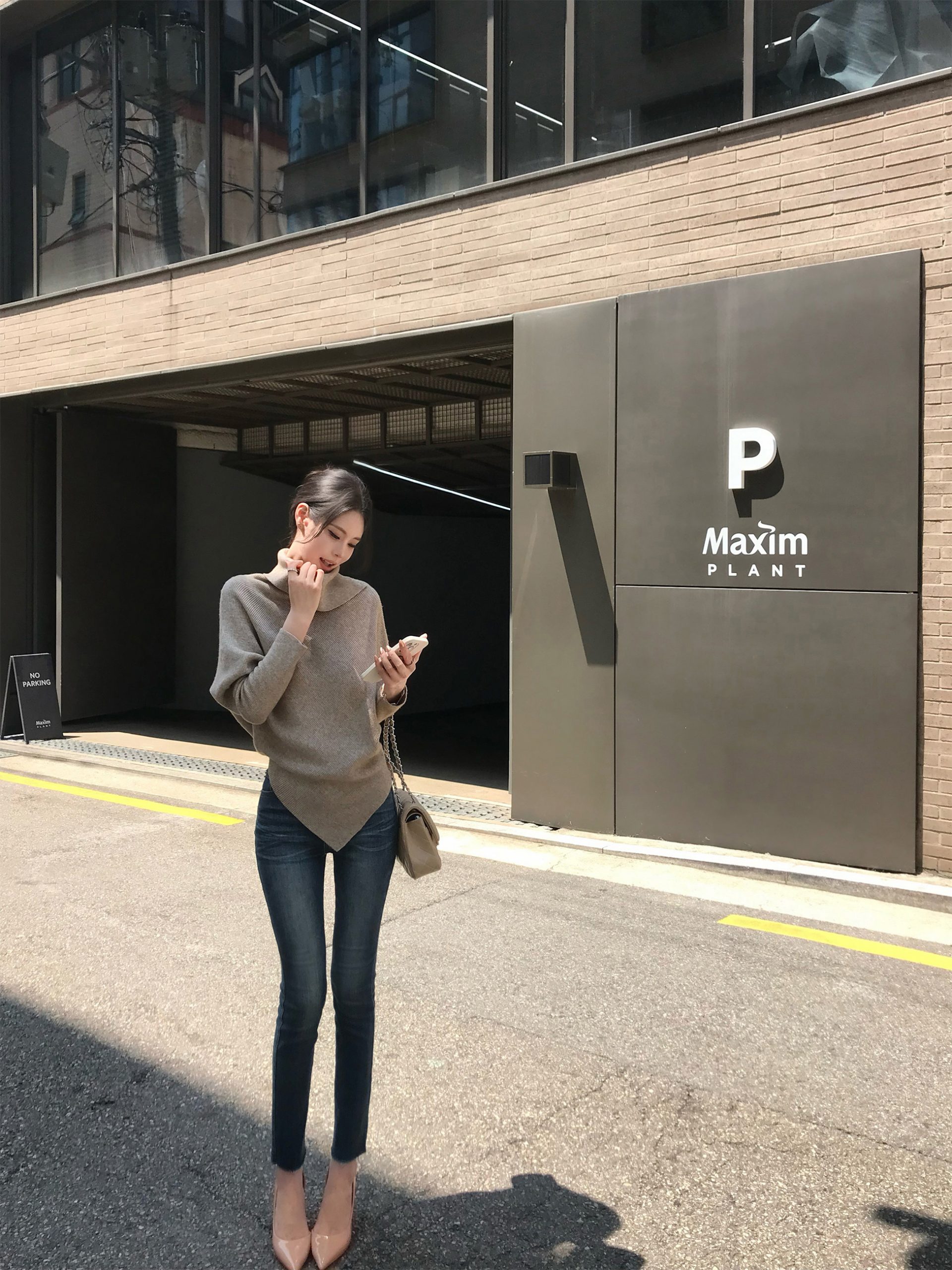 Irregular High Neck Cape Batwing Sleeve Lazy Knit Sweater for Women - Image 2