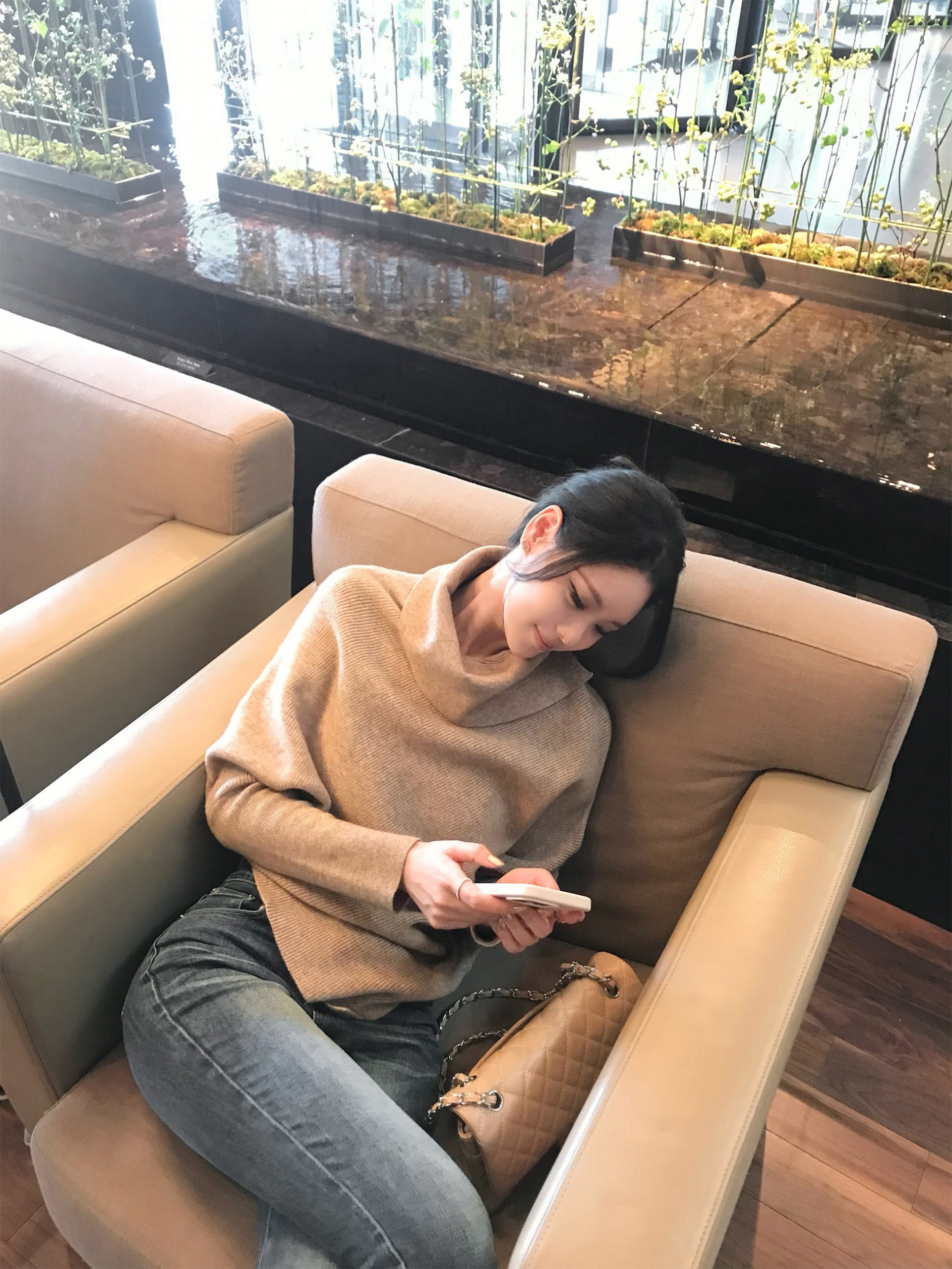Irregular High Neck Cape Batwing Sleeve Lazy Knit Sweater for Women - Image 3